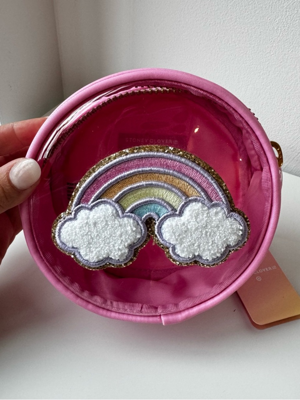 NWT- Stoney Clover Lane X Target Pink Rainbow Cloud Round Accessory Pouch - Picture 8 of 10